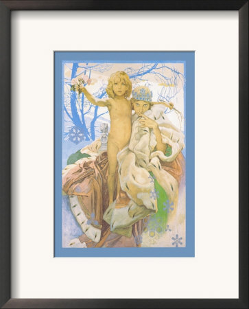 Snow Queen And Child by Alphonse Mucha Pricing Limited Edition Print image