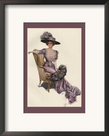 Woman With Ostrich Fan by Harrison Fisher Pricing Limited Edition Print image