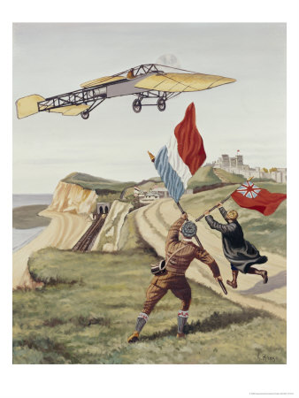 Bleriot's Flight Across The English Chanel by Konstantin Rodko Pricing Limited Edition Print image