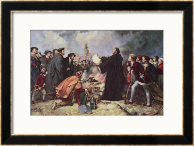 Martin Luther Burning The Papal Bull by Carl Friedrich Lessing Pricing Limited Edition Print image