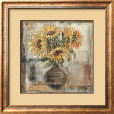 Sunflowers In Bronze Vase by Silvia Vassileva Pricing Limited Edition Print image