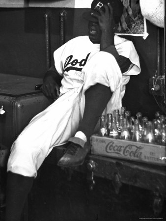 Subway Series: Dodger Jackie Robinson After The Yankees Beat The Dodgers In The World Series by Mark Kauffman Pricing Limited Edition Print image