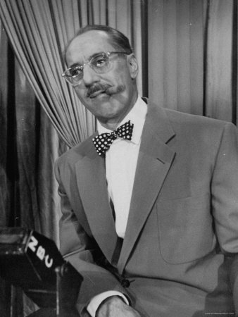 Actor/Comedian Groucho Marx With Cigar In Mouth On Set Of You Bet Your Life At Nbc Studios by Ed Clark Pricing Limited Edition Print image
