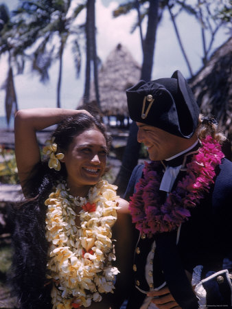 Tarita Teripia And Marlon Brando Filming Mutiny On The Bounty by Grey Villet Pricing Limited Edition Print image