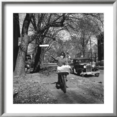 Kid Football Player Delivering Newspapers by Francis Miller Pricing Limited Edition Print image