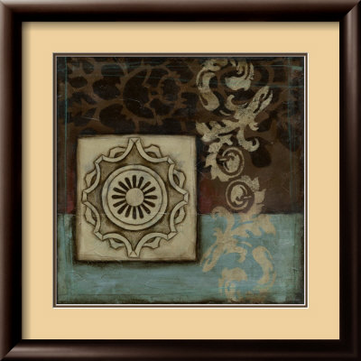 Damask Tapestry W/Rosette I by Jennifer Goldberger Pricing Limited Edition Print image