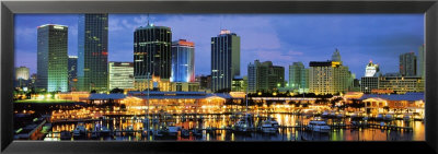 Miami Skyline And Marina At Dusk by Nigel Atherton Pricing Limited Edition Print image