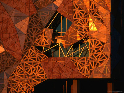 Architectural Feature Of Federation Square, Melbourne, Victoria, Australia by Juliet Coombe Pricing Limited Edition Print image