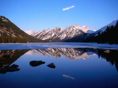 Mountains Reflected In Rachmanov's Springs Lake In The Altay Mountains, Kazakhstan by Simon Richmond Pricing Limited Edition Print image