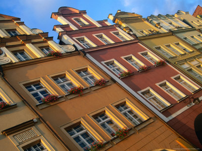 Houses Lining Old Town Square, Jelenia Gora, Dolnoslaskie, Poland by Krzysztof Dydynski Pricing Limited Edition Print image