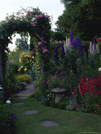 Rosa Over Rustic Arch & View To Path by Ron Evans Pricing Limited Edition Print image