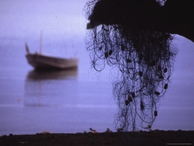 Fishing Net And Boat, Moorea by Scott Christopher Pricing Limited Edition Print image