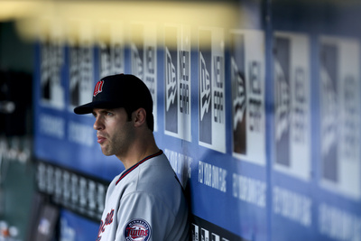 Kansas City, Mo - June 4: Joe Mauer by Ed Zurga Pricing Limited Edition Print image