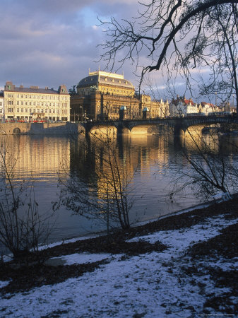 National Theater With Vltave River, Prague by Jan Halaska Pricing Limited Edition Print image