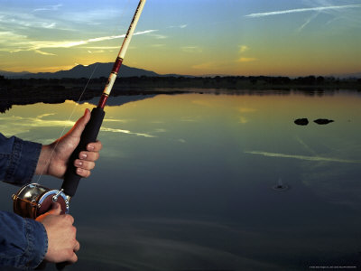 Fishing Rod At Lake by John James Wood Pricing Limited Edition Print image