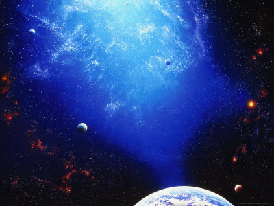 Illustration Of Earth And Planets by Ron Russell Pricing Limited Edition Print image