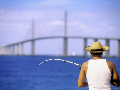 St. Petersburg, Florida, Sunshin Skyway Bridge, Fishing by John Coletti Pricing Limited Edition Print image