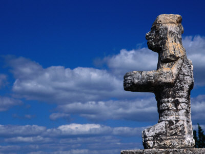 Historic Statue, Chichen Itza, Yucatan, Mexico by John Neubauer Pricing Limited Edition Print image