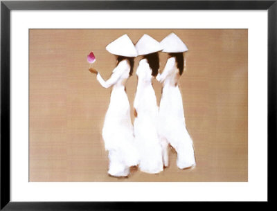 Girls With Lotus Flowers by Thanh Binh Nguyen Pricing Limited Edition Print image