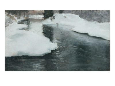 Spring Thaw, 1887 (Pastel On Paper) by Fritz Thaulow Pricing Limited Edition Print image