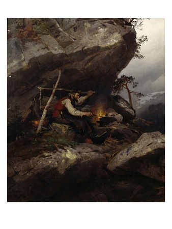 A Travelling Smith, 1880 (Oil On Canvas) by Nils Bergslien Pricing Limited Edition Print image