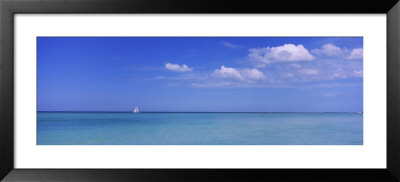 Sailboat In The Sea, Coquina Beach, Anna Maria Island, Manatee, Florida, Usa by Panoramic Images Pricing Limited Edition Print image