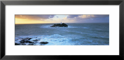 Lighthouse On An Island, Godvery Lighthouse, Hayle, Cornwall, England by Panoramic Images Pricing Limited Edition Print image