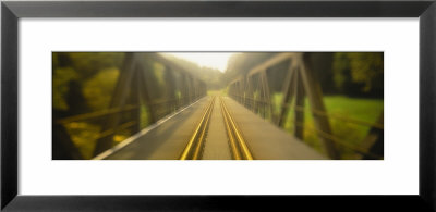 Railroad Tracks Passing Through A Bridge, Germany by Panoramic Images Pricing Limited Edition Print image
