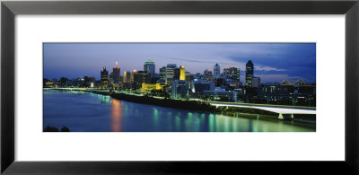 Skyscrapers Lit Up At Dusk, Brisbane, Queensland, Australia by Panoramic Images Pricing Limited Edition Print image