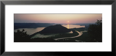 Silhouette Of Mountains At Dusk, Trempealeau Mountain, Mississippi River, Minnesota, Usa by Panoramic Images Pricing Limited Edition Print image