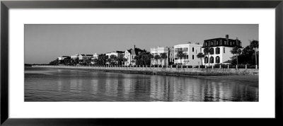 Buildings Along The Waterfront In Black And White, Charleston, South Carolina, Usa by Panoramic Images Pricing Limited Edition Print image
