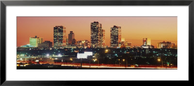 Buildings Lit Up At Dusk, Fort Worth, Texas, Usa by Panoramic Images Pricing Limited Edition Print image