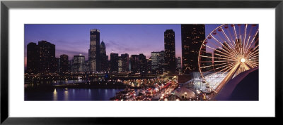 Lit Up Ferris Wheel At Dusk, Navy Pier, Chicago, Illinois, Usa by Panoramic Images Pricing Limited Edition Print image