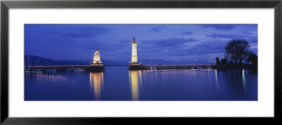 Reflection Of Lighthouse In The Lake Constance, Lindau, Germany by Panoramic Images Pricing Limited Edition Print image
