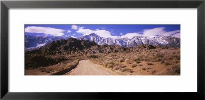 Dirt Road Passing Through An Arid Landscape, Lone Pine, Californian Sierra Nevada, California, Usa by Panoramic Images Pricing Limited Edition Print image