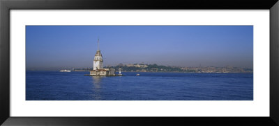 Lighthouse In The Sea With Mosque In The Background, Leander's Tower, Blue Mosque, Istanbul, Turkey by Panoramic Images Pricing Limited Edition Print image