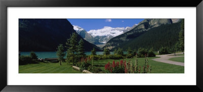 Mountains Surrounding A Lake, Lake Louise, Canadian Rockies, Alberta, Canada by Panoramic Images Pricing Limited Edition Print image