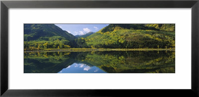 Reflection Of Mountains And Aspen Trees In Water Near Marble, Colorado, Usa by Panoramic Images Pricing Limited Edition Print image