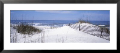 Fence On The Beach, Gulf Of Mexico, St. Joseph Peninsula State Park, Florida, Usa by Panoramic Images Pricing Limited Edition Print image