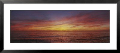 Sunset Over A Sea, Gulf Of Mexico, Venice Beach, Venice, Florida, Usa by Panoramic Images Pricing Limited Edition Print image