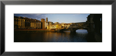 Bridge Across A River, Arno River, Ponte Vecchio, Florence, Italy by Panoramic Images Pricing Limited Edition Print image