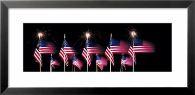Us Flags And Fireworks by Panoramic Images Pricing Limited Edition Print image