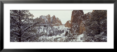 Mountain Covered With Snow, Smith Rock State Park, Deschutes County, Oregon, Usa by Panoramic Images Pricing Limited Edition Print image