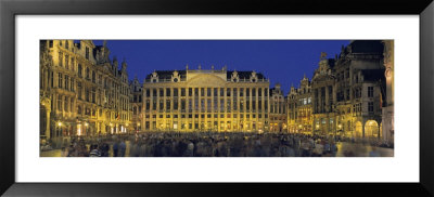 View Of A Crowd Outside A Vintage Building, Grand Palace Square, Brussels, Belgium by Panoramic Images Pricing Limited Edition Print image