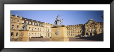 Statues In Front Of A Palace, New Palace, Schlossplatz, Stuttgart, Baden-Wurttemberg, Germany by Panoramic Images Pricing Limited Edition Print image