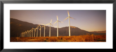 Wind Turbines In A Row, Palm Springs, California, Usa by Panoramic Images Pricing Limited Edition Print image