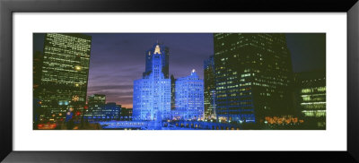 Wrigley Building, Blue Lights, Chicago, Illinois, Usa by Panoramic Images Pricing Limited Edition Print image
