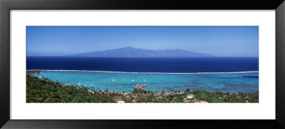 Aerial View Of Trees Along A Coast, Tahiti, French Polynesia by Panoramic Images Pricing Limited Edition Print image