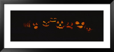 Jack O' Lanterns Lit Up At Night, Kirkland, Washington State, Usa by Panoramic Images Pricing Limited Edition Print image