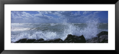 Waves Breaking On Rocks, Gulf Of Mexico, Venice, Florida, Usa by Panoramic Images Pricing Limited Edition Print image